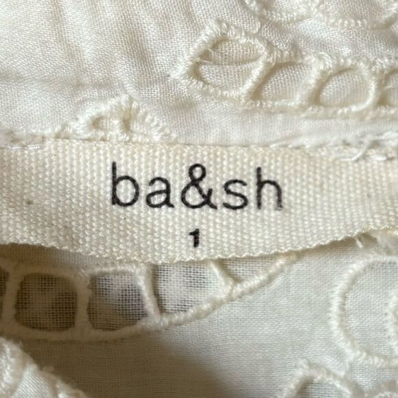 Ba&Sh Rian Mini White Dress Long Sleeve Eyelet Size S - Picture 13 of 14